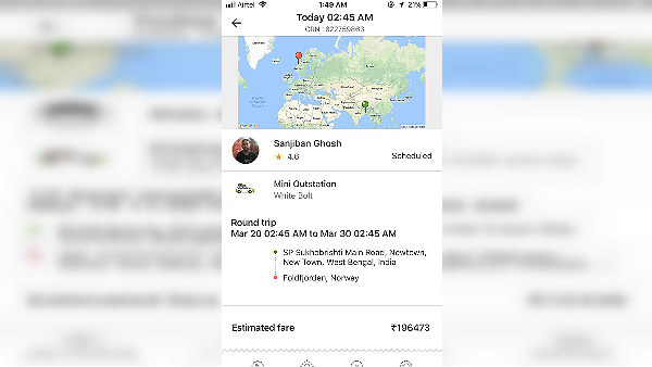 பெங்களூருவில் இருந்து வடகொரியா செல்ல 1.49 லட்சம், ஓலா ஆப்பில் குளறுபடி