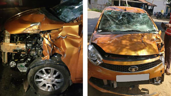 டாடா டியாகோ காருடன் மோதிய டிராக்டர் நிலைமைய பார்த்தீங்களா? டாடா டியாகோ காருடன் மோதிய டிராக்டர் நிலைமைய பார்த்தீங்களா?