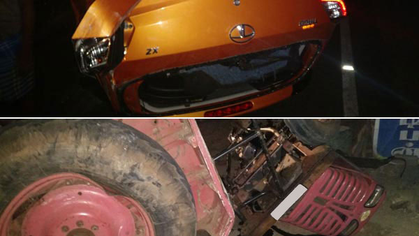 டாடா டியாகோ காருடன் மோதிய டிராக்டர் நிலைமைய பார்த்தீங்களா? டாடா டியாகோ காருடன் மோதிய டிராக்டர் நிலைமைய பார்த்தீங்களா?