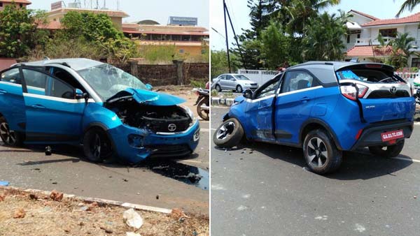 மின் கம்பத்தில் மோதிய டாடா நெக்ஸான்... இந்த முறையும் அடடே, மூன்று ஆச்சர்ய குறி!!!