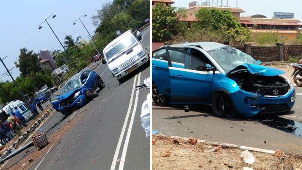 மின் கம்பத்தில் மோதிய டாடா நெக்ஸான்... இந்த முறையும் அடடே, மூன்று ஆச்சர்ய குறி!!!