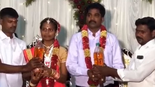 மணமக்களுக்கு திருமண பரிசாக பெட்ரோல் வழங்கிய குறும்புக்கார இளைஞர்கள்.. இது தமிழ்நாட்டு கெத்து