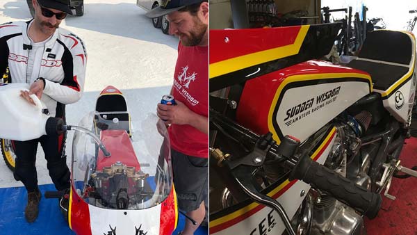 வோட்காவை போட்டவுடன் சீறி பாய்ந்த யமஹா சூப்பர் பைக்!!