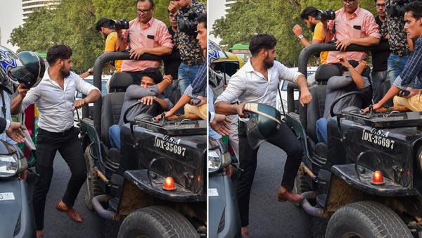 கர்நாடக அரசு பஸ்ஸை அடித்து நொறுக்கி பயணிகளிடம் அராஜகம்... யார் என தெரிந்தால் கோவப்படுவீர்கள்...