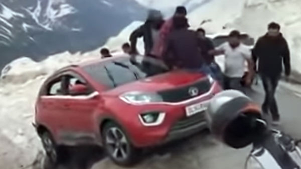 பள்ளத்தாக்கின் விளிம்பிற்கு சென்ற டாடா நெக்ஸான்... இளைஞர்களின் முயற்சியால் பெரும் விபத்து தவிர்ப்பு... வீடியோ!