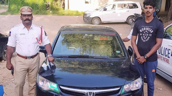 போலி போலீஸ் ஸ்டிக்கருடன் காரில் வலம் வந்த இளைஞர்... அவர் எதற்காக இப்படி செய்தார் தெரியுமா?