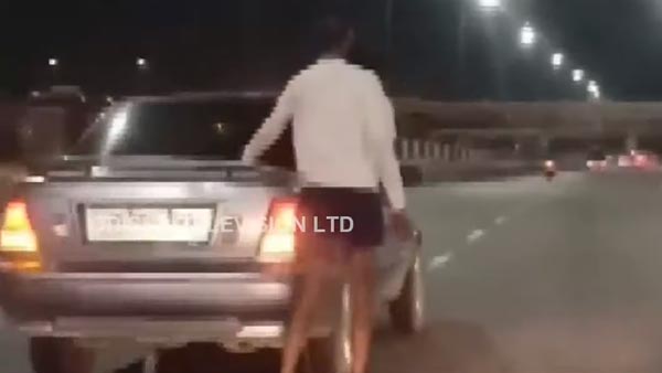 திரைப்பட பாணியில் ஸ்டண்ட் செய்த இளைஞர்கள்: போலீஸிடம் சிக்கியது எப்படி...? வீடியோ!