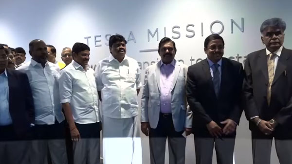தமிழகத்தில் மின்சார கார் ஆலையை அமைக்க டெஸ்லா நிறுவனத்திற்கு முதல்வர் பழனிச்சாமி அழைப்பு!