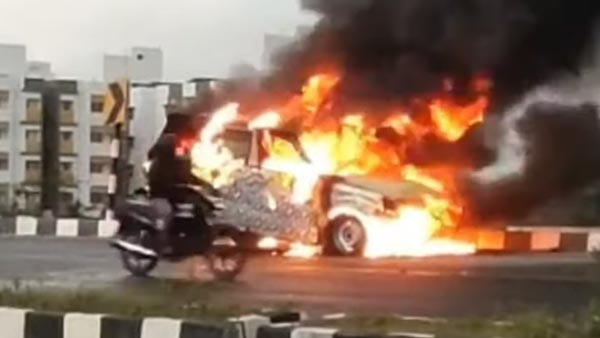 சோதனை ஓட்டத்தின்போது தீப்பிடித்து மஹிந்திரா ஸ்கார்ப்பியோ... சென்னை அருகே பயங்கரம்!