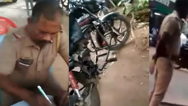 எஞ்சின் இல்லாத பைக்கை தள்ளி வந்தவரை மடக்கிப்பிடித்து அபராதம் விதித்த போலீசார்! எஞ்சின் இல்லாத பைக்கை தள்ளி வந்தவரை மடக்கிப்பிடித்து அபராதம் விதித்த போலீசார்!