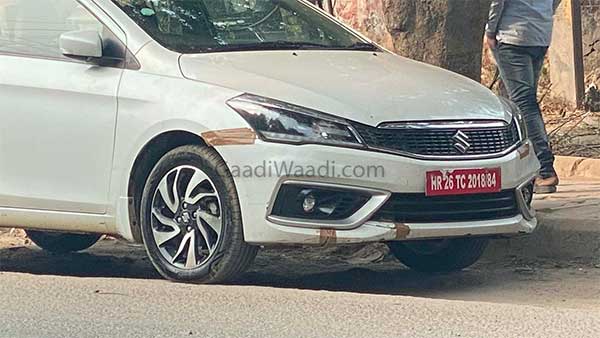 பலேனோ காரின் அலாய் சக்கரங்களுடன் புதிய மாருதி சியாஸ் சோதனை ஓட்டம்...