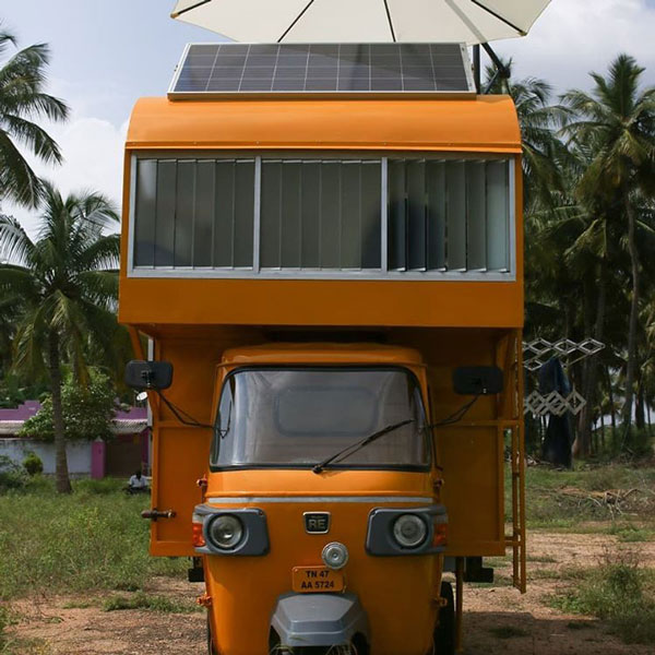 சகல வசதிகள் கொண்ட அடுக்குமாடி சொகுசு வீடாக மாறிய பஜாஜ் ஆட்டோ... தமிழக இளைஞரின் அசத்தலான ஒர்கவுட்..!