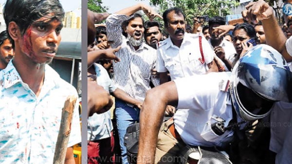 கட்டையால் தாக்கி இளைஞரின் மண்டையை பிளந்த சென்னை போலீஸ்காரர்... காரணம் தெரிஞ்சா கோவப்படுவீங்க