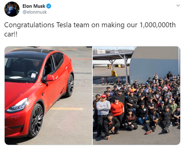 கோவிட்-19 வைரசையே ஓரம் கட்டிய டெஸ்லா... குதூகலத்தில் டுவிட் போட்ட எலன் மஸ்க்...