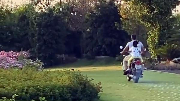 ஊரடங்கு உத்தரவை மீறினாரா நம்ம தல தோனி..? மகளுடன் ஜாலியாக வலம் வரும் வைரல் வீடியோ.. 