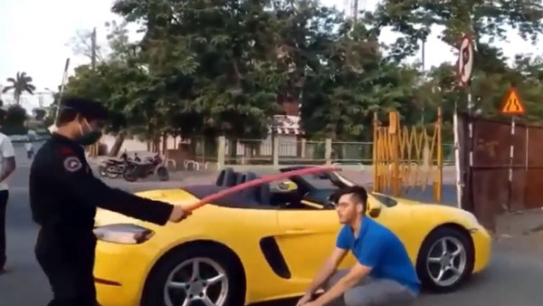 உல்லாச காரில் ஹீரோ போல் கிளம்பிய இளைஞர்... ஸ்பெஷல் ட்ரீட்மெண்ட் வழங்கிய போலீஸ்!