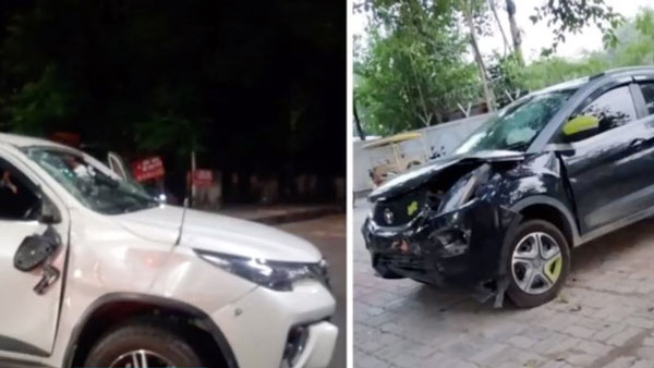 பார்ச்சூனர் எஸ்யூவி காரை சாலையில் உருள வைத்த டாடா நெக்ஸான்.. பாதிப்பில்லாமல் தப்பிய பயணிகள்.. கொரோனாவைவிட கொடிய விபத்து!