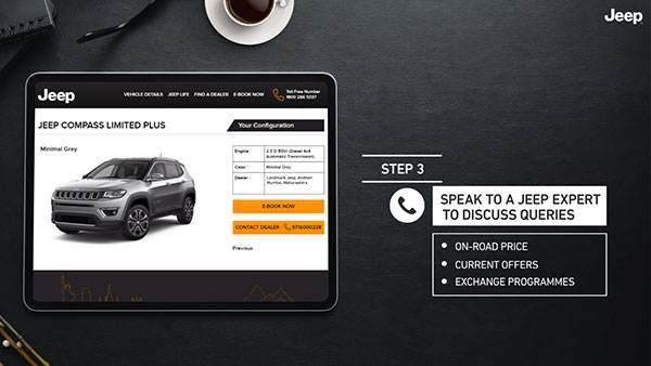 ஜீப் காம்பஸ் எஸ்யூவி டோர் டெலிவிரி பெறும் திட்டம் அறிமுகம்!