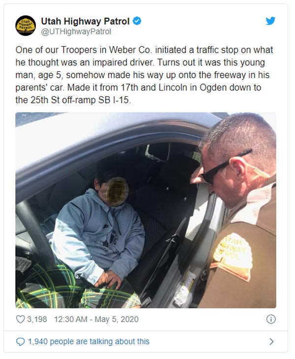 சீட் நுனியில் அமர்ந்து பென்ஸ் கார் ஓட்டி வந்த 5 வயது பொடியன்! சொன்ன காரணத்தை கேட்டு ஆடிப்போன போலீஸ்
