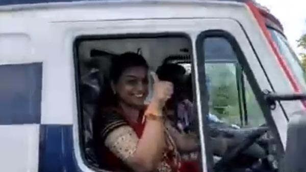 அவசரமாக போக வேண்டிய ஆம்புலன்ஸை எடுத்து ஜாலியாக ஓட்டிய ரோஜா... வீடியோ எடுக்க சொல்லி அலப்பறை...