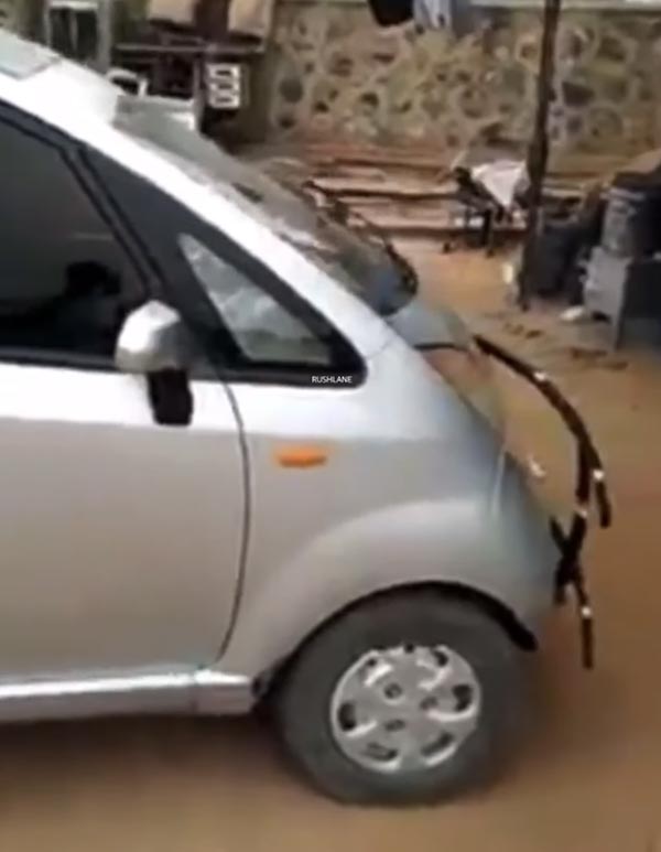 வைரலாகும் வீடியோ... பாதுகாப்பு இல்லாத டாடா நானோ காரை உரிமையாளர் எப்படி மாற்றியுள்ளார்? என பாருங்க...