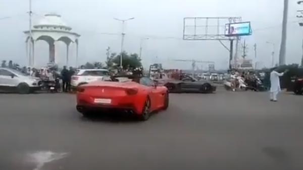 போலீஸ் முன்பு ஆட்டம் போட்ட ஃபெராரி கார் உரிமையாளர்... அப்புறம் என்ன நடந்தது தெரியுமா? வைரல் வீடியோ