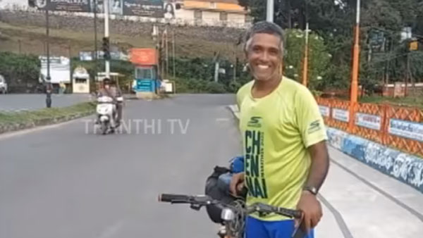சென்னையில் இருந்து கொடைக்கானல் மலைக்கு சைக்கிள் பயணம்... காரணத்தை கேட்டு அசந்து போன மக்கள்...