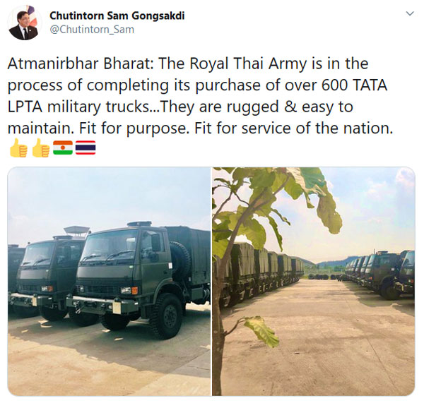 சூப்பர்... தாய்லாந்திடம் இருந்து டாடா ராணுவ டிரக்குகளுக்கு கிடைத்த 'பல்க்' ஆர்டர்!