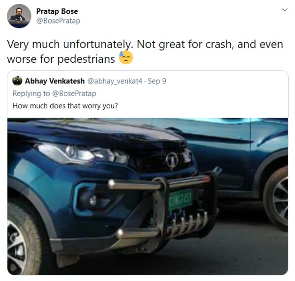 இந்தியாவில் தடை செய்யப்பட்ட புல் பாருடன் நெக்ஸான் இவி... டாடா அதிகாரியை டென்ஷனாக்கிய வாடிக்கையாளர்