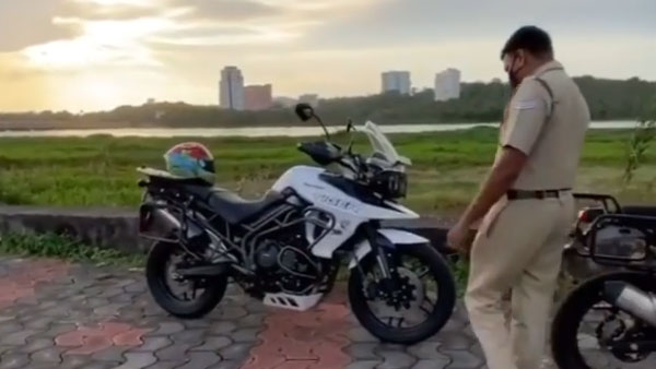 விலை உயர்ந்த பைக்கை பார்த்து வாயை பிளந்த போலீஸ்காரர்... ஓனர்கிட்ட கேட்டாரு பாருங்க ஒரு சந்தேகம்...