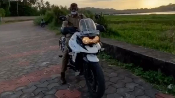 விலை உயர்ந்த பைக்கை பார்த்து வாயை பிளந்த போலீஸ்காரர்... ஓனர்கிட்ட கேட்டாரு பாருங்க ஒரு சந்தேகம்...