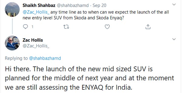 ஸ்கோடா என்யாக் iV எலெக்ட்ரிக் எஸ்யூவி எப்போது இந்தியா வரும்?