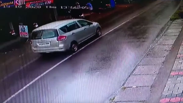 ஒரு விநாடிதான் கேப்... ஓட்டுநரின் சாமர்த்தியத்தால் தப்பிய இளைஞர்... இந்த வீடியோவ பாக்க தனி தைரியம் வேணும்!!