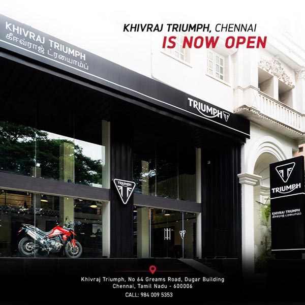 சென்னையில் ட்ரையம்ஃப் அட்டகாசம் ஆரம்பம்... புதிய ஷோரூம் திறப்பு!