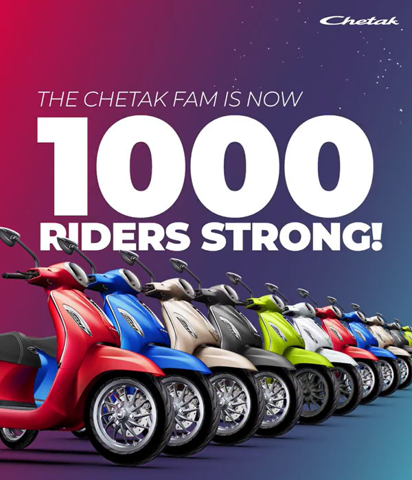 விற்பனையில் முதல் மைல்கல்லை எட்டியது பஜாஜ் சேத்தக் மின்சார ஸ்கூட்டர்!