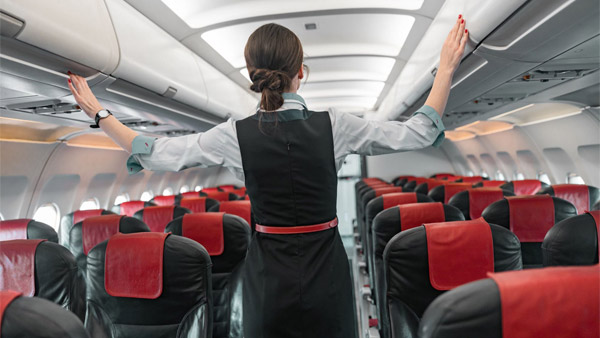 விமான ரகசியம்... பணிப்பெண்கள் நடக்கும்போது ஒரு கையை மட்டும் பின்னால் மறைத்து வைத்திருப்பார்கள்! ஏன் தெரியுமா?