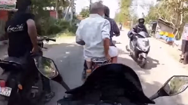 அடக்கடவுளே... வேண்டுமென்றே பைக்கின் மீது மோதிய கேரள இளைஞர்கள்... காரணம் தெரிந்தால் கடுப்பாயிருவீங்க