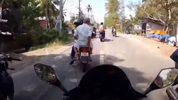 அடக்கடவுளே... வேண்டுமென்றே பைக்கின் மீது மோதிய கேரள இளைஞர்கள்... காரணம் தெரிந்தால் கடுப்பாயிருவீங்க