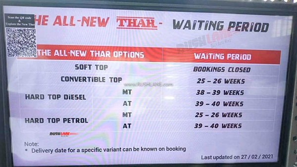 புதிய தார் வாகனத்தில் அசத்தலான வசதியை கொண்டுவரும் மஹிந்திரா!! முன்பதிவுகள் ஆல்ரெடி குவியுது!