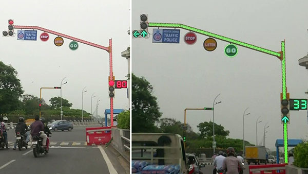 சிக்னல் கம்பத்திற்கு மரியாதை செலுத்திய பெங்களூரு போலீஸார்... இந்த கம்பத்திற்கு பின்னால் இப்படி ஒரு வரலாறா?..