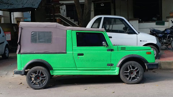 ஜிப்ஸி தோற்றத்திற்கு மாறிய மாருதி 800!! கர்நாடகா சாலையில் உலா வரும் மாடிஃபை கார்!! 