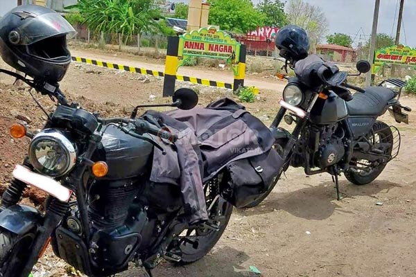 ஹிமாலயன் உடன் சோதனை ஓட்டத்தில் ராயல்என்பீல்டு ஹண்டர் 350!! ஹேண்டில்பார் நன்கு அகலமாக இருக்கு...