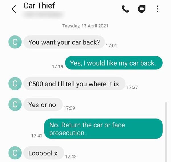 'ரூ. 50000 அனுப்பினால் கார் இருக்கும் இடத்தை கூறுவேன்' -இணையத்தில் வைரலாகும் திருடன்-உரிமையாளர் உரையாடல்! 