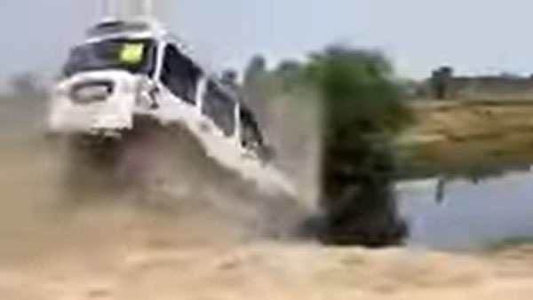 மஹிந்திரா ஸ்கார்பியோ காரை குளத்தில் கொண்டு போய் சொருகிய சிறுவன்... என்னப்பா இப்புடி பண்ணிட்டியே...