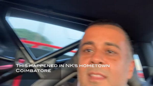 கோவையில் போர்ஷே சூப்பர் காரில் பறந்த நரேன் கார்த்திகேயன்... காரணம் இதுதான்!