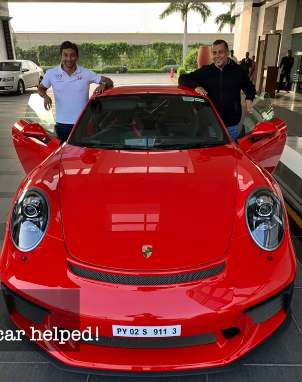 கோவையில் போர்ஷே சூப்பர் காரில் பறந்த நரேன் கார்த்திகேயன்... காரணம் இதுதான்!