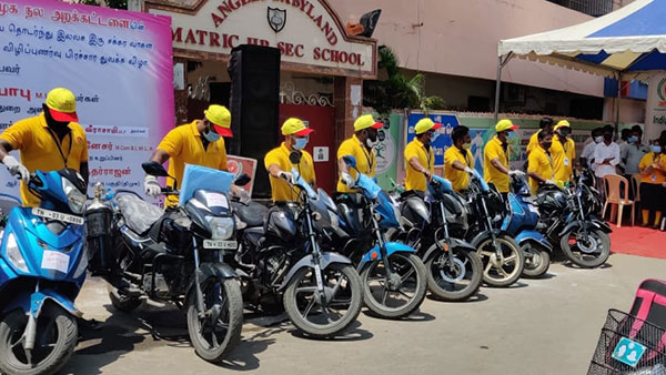 வடசென்னை மக்களுக்காக 10 பைக் ஆம்புலன்சுகளை களமிறக்கிய அறக்கட்டளை... முழுக்க முழுக்க இலவச சேவை...