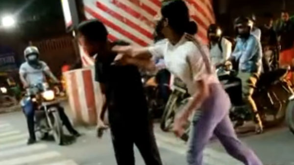 நட்ட நடு ரோட்டில் கார் டிரைவரிடம் மோசமாக நடந்து கொண்ட இளம்பெண்... வைரலாகும் வீடியோ!