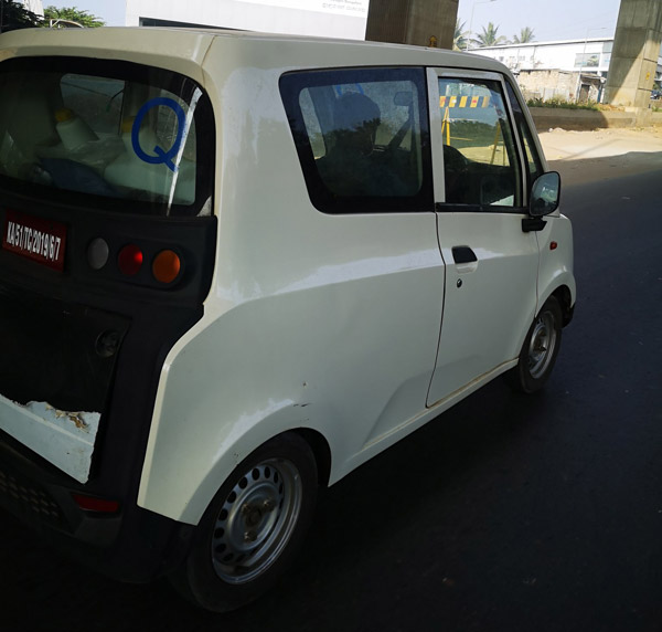 மஹிந்திரா தயாரிக்கும் 2-கதவு எலக்ட்ரிக் குவாட்ரிசைக்கிள்!! பெங்களூரில் சோதனை ஓட்டம்!