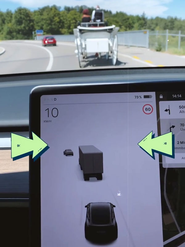 குதிரை வண்டியை பார்த்து குழம்பிய டெஸ்லாவின் ஆட்டோ பைல்ட் சிஸ்டம்!! அப்படி என்ன தான் ட்ரெயினிங் கொடுத்தாங்களோ! 